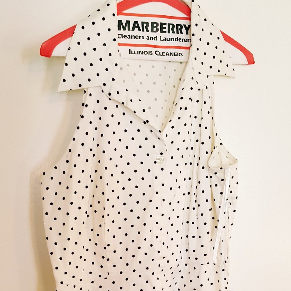 50s Style ROCKABILLY Polka Dot Dress Sz 16